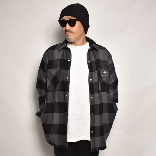Dickies/Sherpa Lined Flannel Shirt Jacket(�ǥ��å����� �ܥ�����ĥ��㥱�å�)���졼�ߥ֥�å� [a-6778]