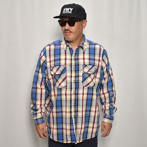 Five Brother/Vintage Heavy Flannel L/S Shirtʥե֥֥饶 եͥ륷ġ˥ۥ磻ȡߥ֥롼/XL [y-0510]