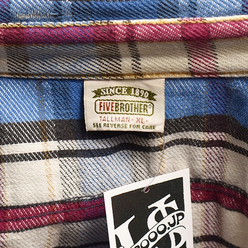 Five Brother/Vintage Heavy Flannel L/S Shirtʥե֥֥饶 եͥ륷ġ˥ۥ磻ȡߥ֥롼/XL [y-0510]