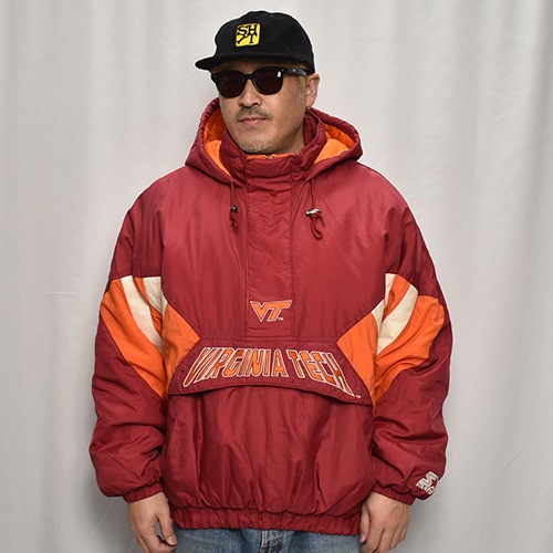 ��90's Vintage Puffer Jacket/Virginia Tech��90's������ơ��� �ѥե������㥱�åȡ˥�åɡߥ����/������XL [y-0912]