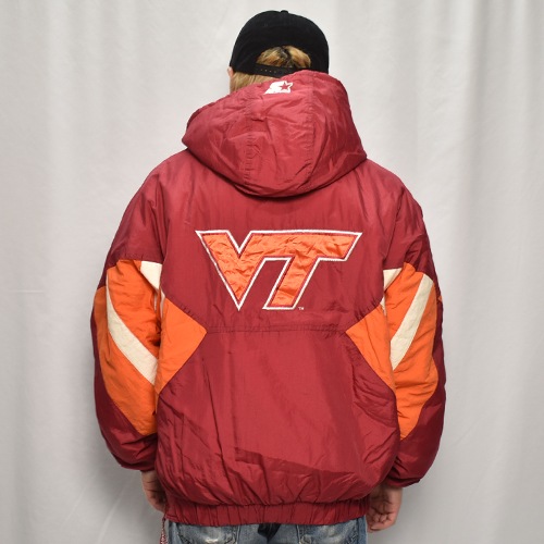 ��90's Vintage Puffer Jacket/Virginia Tech��90's������ơ��� �ѥե������㥱�åȡ˥�åɡߥ����/������XL [y-0912]