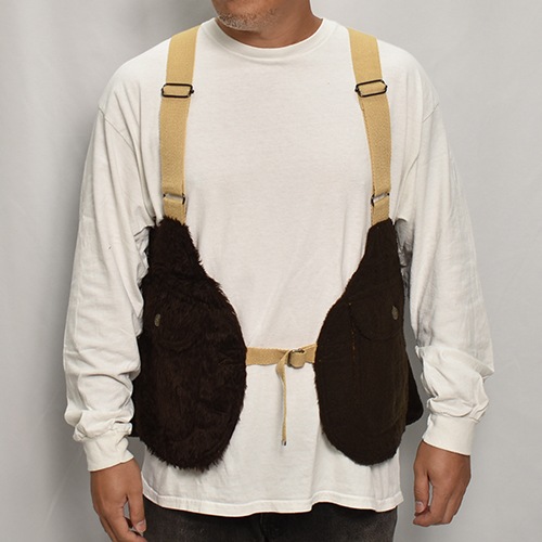 EU Military Liner Fake Fur Hunting Vest�ʥե������ե��� �ϥ�ƥ��󥰥٥��ȡ˥֥饦�� [z-9455]