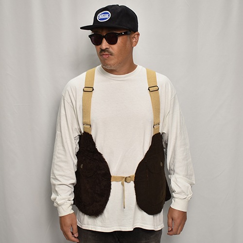 EU Military Liner Fake Fur Hunting Vest�ʥե������ե��� �ϥ�ƥ��󥰥٥��ȡ˥֥饦�� [z-9455]