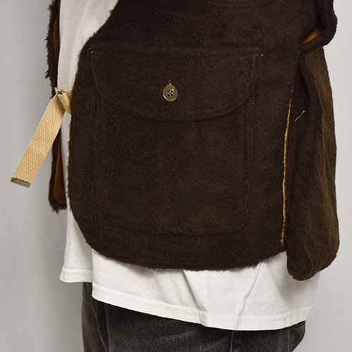 EU Military Liner Fake Fur Hunting Vest�ʥե������ե��� �ϥ�ƥ��󥰥٥��ȡ˥֥饦�� [z-9455]