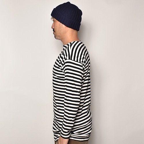 Russian Navy/Border Sweat Shirt/Dead Stock�ʥ�������ͥ��ӡ� �ǥåɥ��ȥå��ܡ������������å�)�֥�å��ߥۥ磻�� [a-1265]