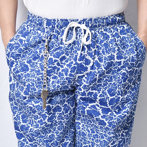 Crack Pattern Easy Pants�ʥ���å����������ѥ�ġ˥֥롼�ߥۥ磻�� [a-8432]
