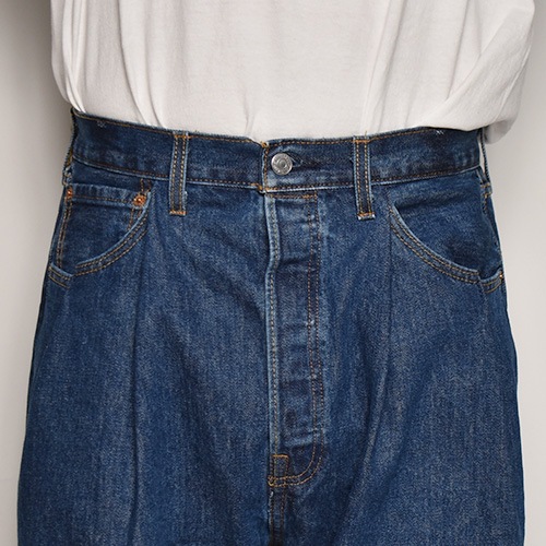 超極太 LEVI'S 501 再構築バギーカスタム ヘビーオンスデニム 刺繍 Levi's/Customized Three Tucked Baggy 501 Jeans（リーバイス