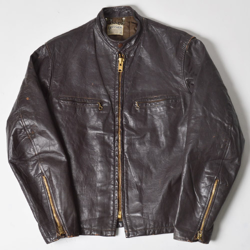 Vintage Leather Single Riders Jacketʥ󥰥饤㥱åȡ˥֥饦 [u-7496]