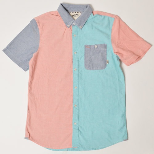 Vans/Rusden Block B.D. S/S Shirt�ʥХ� S/S����ġ˥ԥ󥯡ߥ��꡼��ߥ֥롼 [n-9089]