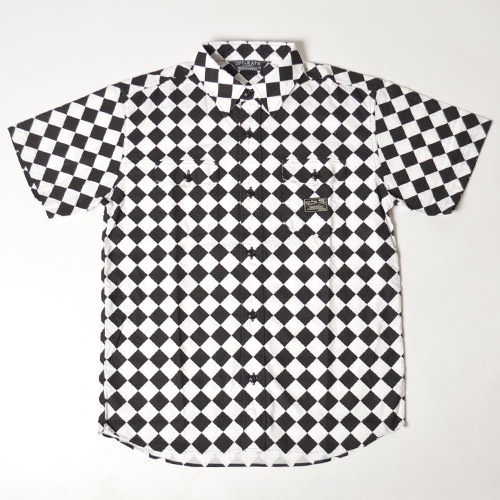 Cut-Rate/S/S Diamond Checker Shirt�ʥ��åȥ쥤�� �����å�������ġ˥ۥ磻�ȡߥ֥�å� [n-9124]