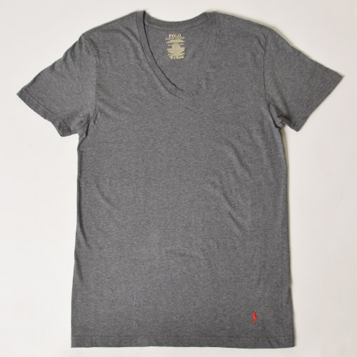 Ralph Lauren/Classic Cotton Vneck Tshirt（ラルフローレン VネックTシャツ）ヘザーチャコール [n