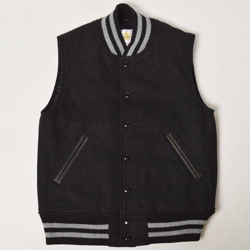GB Sports by Golden Bear��US/Melton Varsity Vest�ʥ�����ǥ�٥����ߥ��� ���ȥ�٥��ȡ˥֥�å� [n-9480]