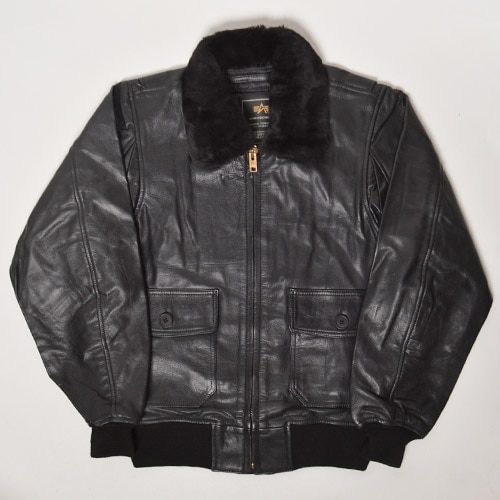 Alpha Industries/G-1 Leather Jacketʥեȥ꡼ 쥶ե饤ȥ㥱åȡ˥֥å [n-9560]