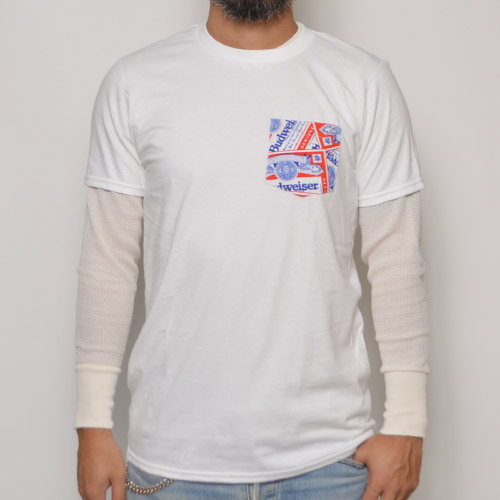 BudweiserUS/Vintage Fabric Pocket T-ShirtsʥХɥ磻ߥ ݥåTġ˥A [a-0328]