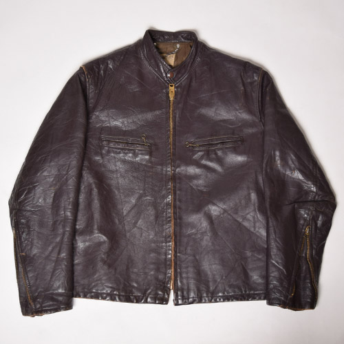 リックオエンス　シングルライダースジャケット 38 Vintage Leather Single Riders Jacket（シングルライダースジャケット