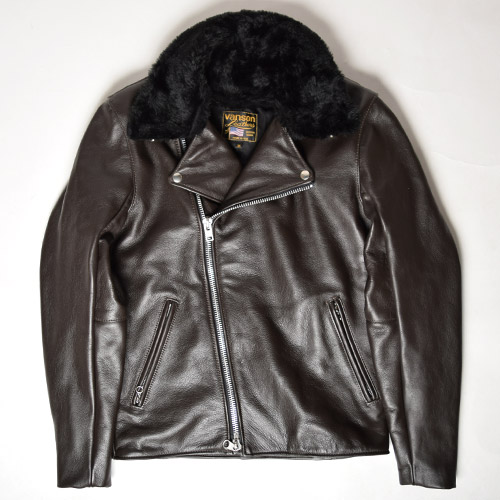 Vanson��US/9C Customized Riders Jacket(�Х󥽥�ߥ��� �饤���������㥱�å�)�֥饦�� [a-0468]