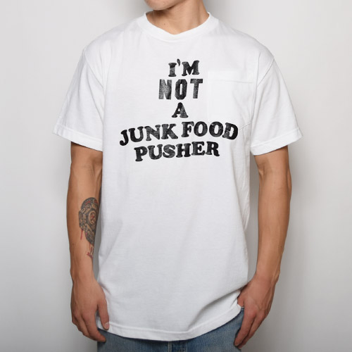 70-80's Replica/Junk Food Pocket T-Shirt�ʥ�ץꥫ ����󥯥ա���T����ġ˥ۥ磻�� [a-1046]