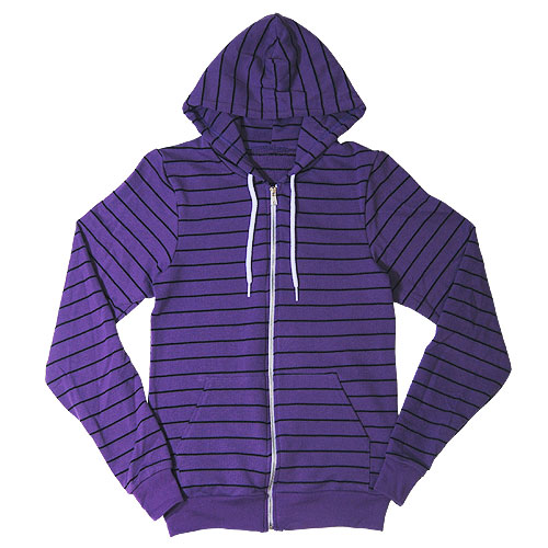American Apparel/Striped Fleece Zip Hoody�ʥ���ꥫ�󥢥ѥ�� �ѡ������˥ѡ��ץ�ߥ֥�å� [n-3435]