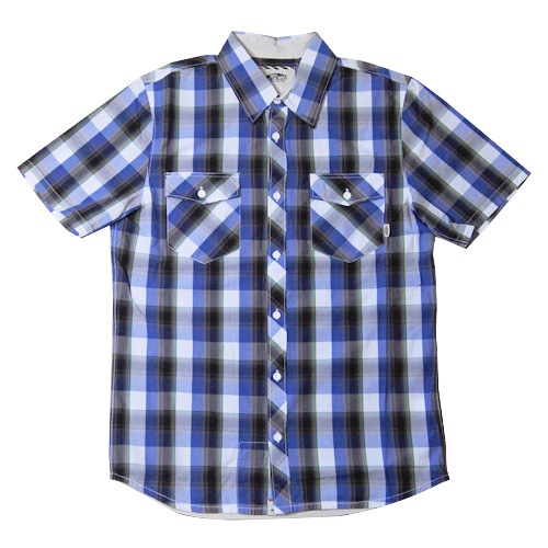 Vans/Farer S/S Shirt�ʥХ� �����å�����ġ˥֥롼�ߥ֥�å� [n-5539]