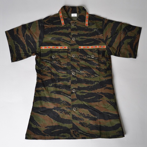 US ARMY��US/S/S Tyrolean Tiger Camo Utility Shirt��US�����ߡ� �����ꥢ�� �桼�ƥ���ƥ�������ġ˥�å� [n-6893]