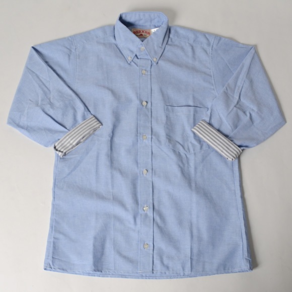 Red KapUS/Border Roll Up 3/4 Sleeve Shirtʥåɥåסߥ 3/4 륢åץġ˥饤ȥ֥롼 [n-7330]