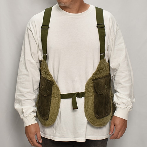 EU Military Liner Fake Fur Hunting Vest�ʥե������ե��� �ϥ�ƥ��󥰥٥��ȡ˥��꡼�� [z-9458]