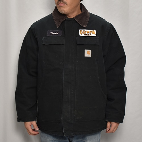 ��Carhartt/Duck Traditional Coat(�����ϡ��� �ȥ�ǥ�����ʥ륳����)�֥�å�/������L [y-0871]