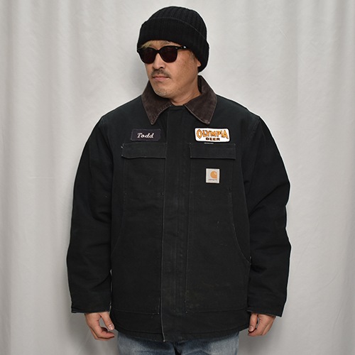 ��Carhartt/Duck Traditional Coat(�����ϡ��� �ȥ�ǥ�����ʥ륳����)�֥�å�/������L [y-0871]