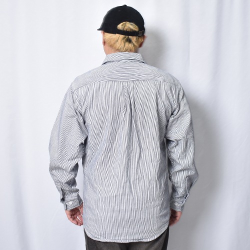 Ben Davis/Cotton 1/2 Zip Hickory L/S Shirt（ベンデイビス プル