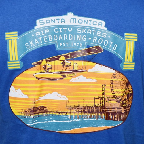 Rip City Skates/Printed S/S T-Shirts/Santa Monica Beach�ʥ�åץ��ƥ��������� T����ġ˥֥롼 [a-1824]