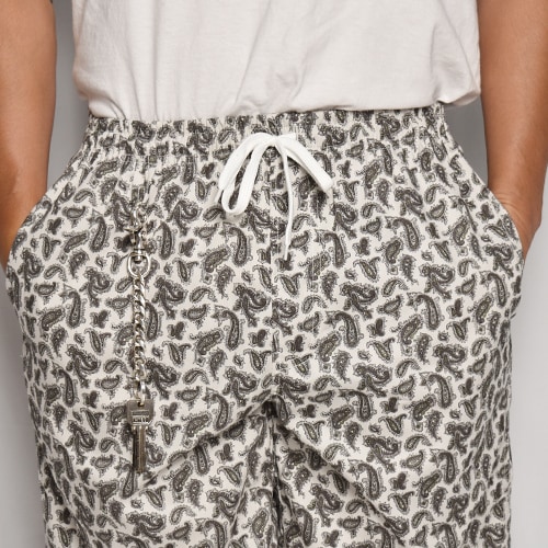 Paisley Pattern Easy Shorts�ʥڥ����꡼�����������硼�ȥѥ�ġ˥֥�å��ߥۥ磻�� [a-7127]