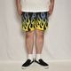 Flames Printed Easy Short Pants�ʥե졼�ॹ�����������硼�ȥѥ�ġ˥֥�å��ߥ�������/�֥롼 [a-8001]