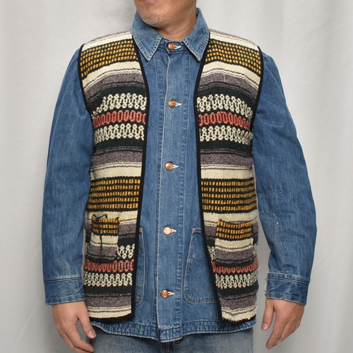��60's-70's Vintage Mexican Rag Vest��60's-70's������ơ��� �ᥭ������饰�٥��ȡ˥�åɡߥ���� [y-0922]