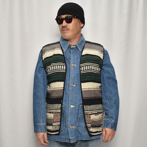 ��60's-70's Vintage Mexican Rag Vest��60's-70's������ơ��� �ᥭ������饰�٥��ȡ˥��꡼��ߥԥ� [y-0923]