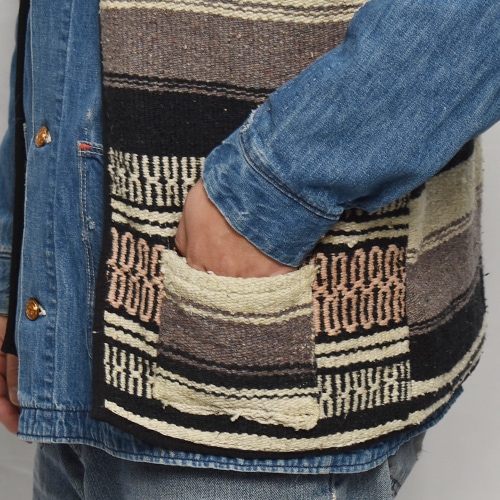 ��60's-70's Vintage Mexican Rag Vest��60's-70's������ơ��� �ᥭ������饰�٥��ȡ˥��꡼��ߥԥ� [y-0923]