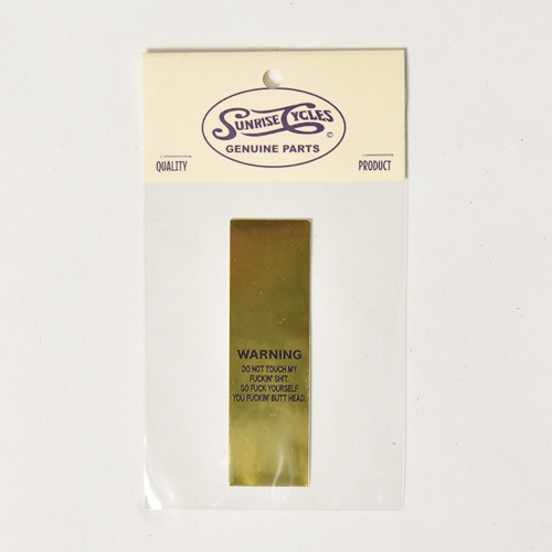 Sunrise Cycles��Us/Limited ��Gold Chrome�� Warning Handlebar Sticker�ʥ���饤����������ߥ��� ���ƥå����˥������ [a-7446]