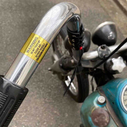 Sunrise Cycles��Us/Limited ��Gold Chrome�� Warning Handlebar Sticker�ʥ���饤����������ߥ��� ���ƥå����˥������ [a-7446]