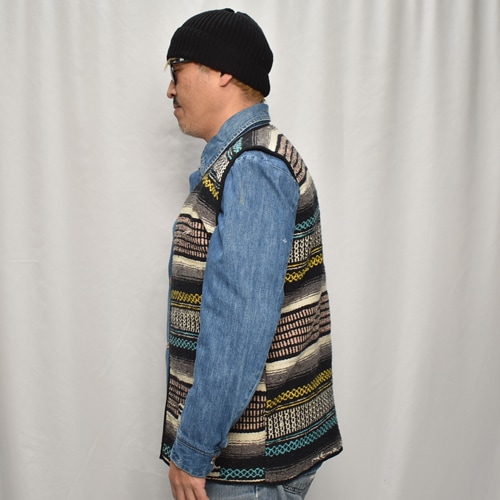 ��60's-70's Vintage Mexican Rag Vest��60's-70's������ơ��� �ᥭ������饰�٥��ȡ˥֥롼�ߥ��������ߥԥ� [y-0924]