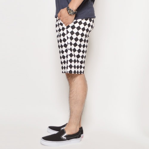 Cut-Rate/Diamond Checker Short Pants�ʥ��åȥ쥤�� �����å������硼�ȥѥ�ġ˥ۥ磻�ȡߥ֥�å� [n-9125]