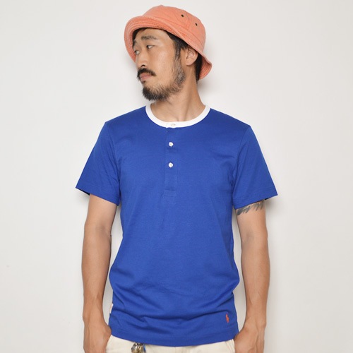 Ralph Lauren/Henly Neck T-shirt�ʥ��ե������ �إ�꡼�ͥå�T����ġ˥֥롼�ߥۥ磻�� [n-9138]