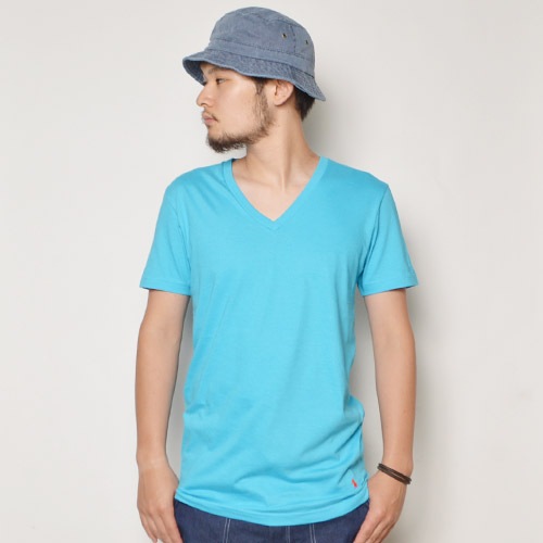 Ralph Lauren/Classic Cotton V-neck T-shirt�ʥ��ե������ V�ͥå�T����ġ˥����������֥롼 [n-9157]