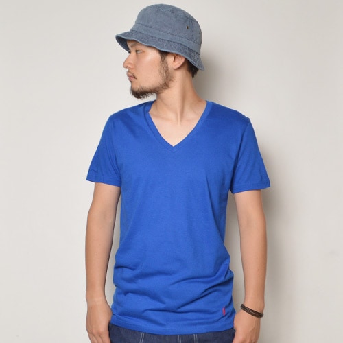 Ralph Lauren/Classic Cotton V-neck T-shirt�ʥ��ե������ V�ͥå�T����ġ˥������֥롼 [n-9160]
