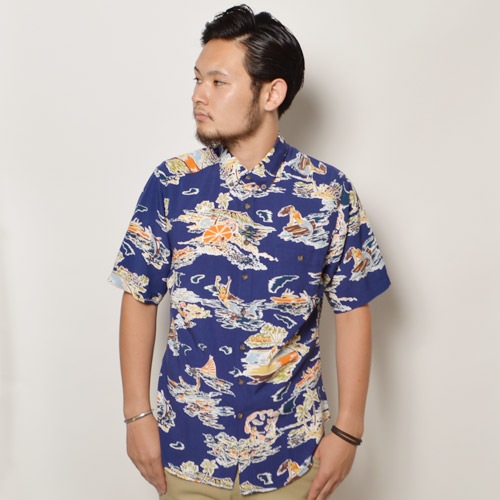 Reyn Spooner/B.D. Aloha Shirt/Aloha From Paradiseʥ쥤󥹥סʡ ϥġ˥֥롼 [n-9265]