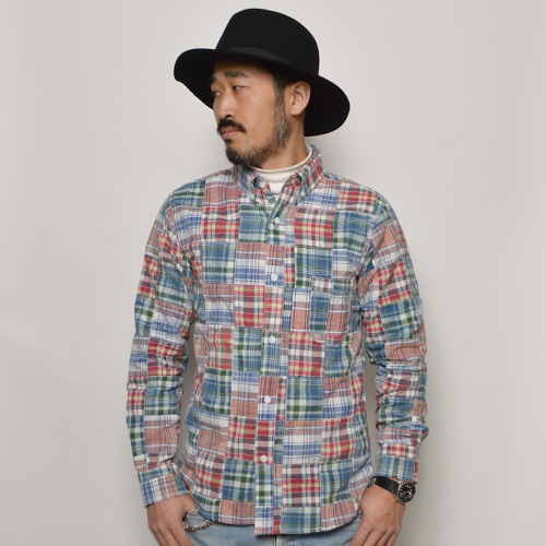Five Brother/Check Patchwork B.D. Shirts(�ե����֥֥饶�� �����å��ѥå���������)��åɡߥ֥롼 [n-9767]