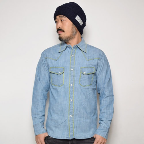Five Brother×US/Californian Stitched Western Chambray Shirts