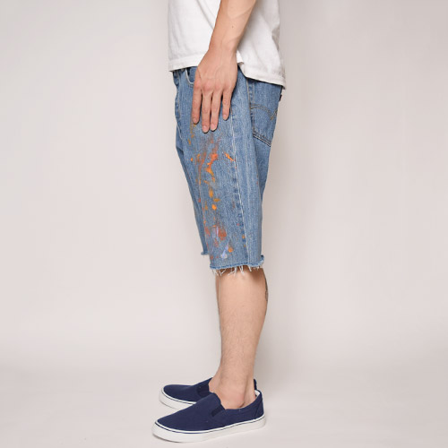 Levi's/501 Cut Off Painted Denim Shorts（リーバイス カットオフ