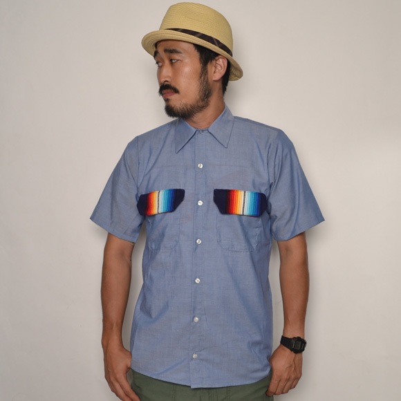 Red Kap��US/Mexican Rug Flap Chambray Shirt�ʥ�åɥ���åסߥ��� �����)�饤�ȥ֥롼�ߥͥ��ӡ� [n-7064]