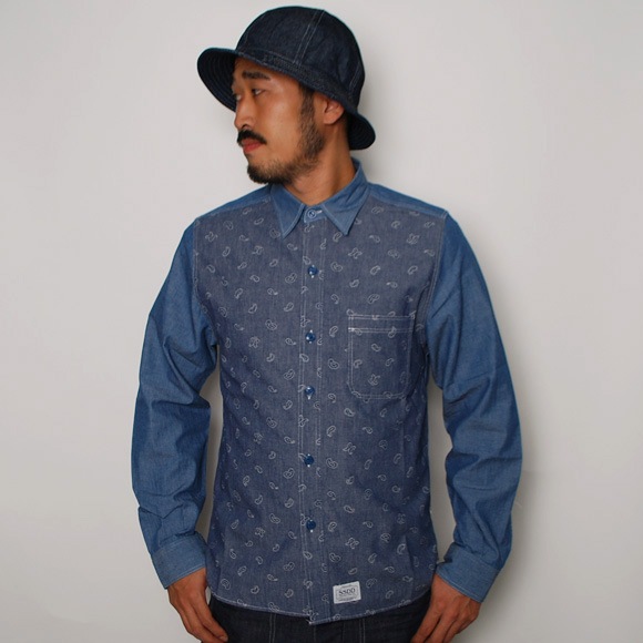 (2XL)FUCT SSDD 総柄シャツ Fuct SSDD/Paisley Chambray Shirt（ファクト シャンブレー