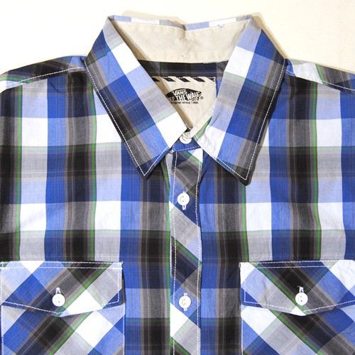 Vans/Farer S/S Shirt�ʥХ� �����å�����ġ˥֥롼�ߥ֥�å� [n-5539]