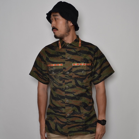 US ARMY��US/S/S Tyrolean Tiger Camo Utility Shirt��US�����ߡ� �����ꥢ�� �桼�ƥ���ƥ�������ġ˥�å� [n-6893]